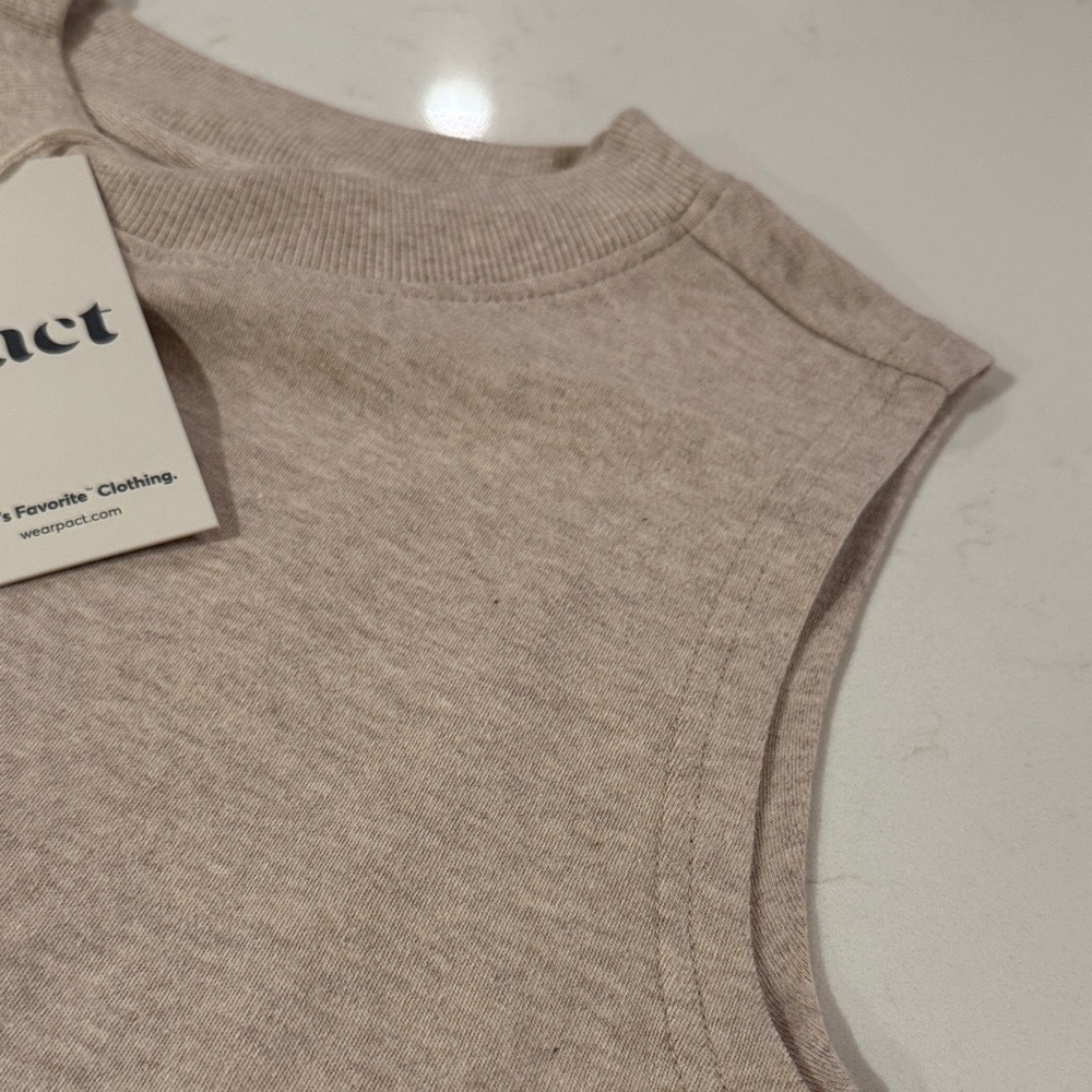Pact Women's Soft Beige Sleeveless Tee - Picture 5 of 8